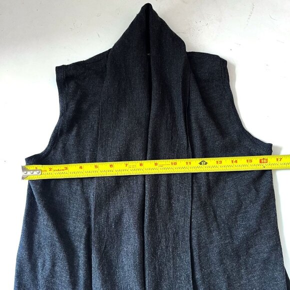 Eddie Bauer Dark Gray open front sleeveless wool cardigan size Small - Picture 7 of 8